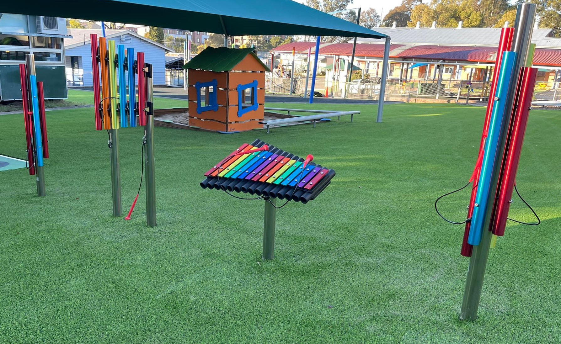 Outdoor Musical Instruments installed in a school playground